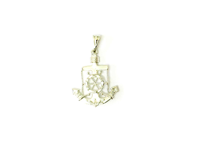 Rhodium Plated Anchor Pendant